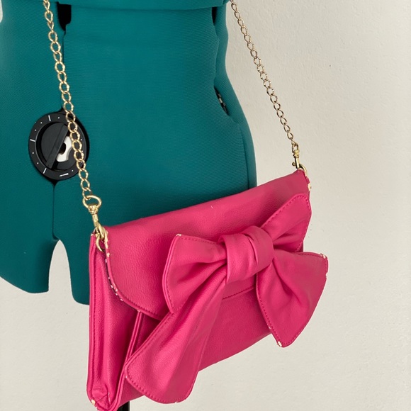 SOLDWomen’s Hot pink big Bow LULU crossbody bag - Picture 4 of 11